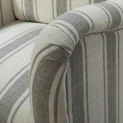 Kirklands Home Accent Chairs|Gray White Carved Slope Stripe Accent Chair