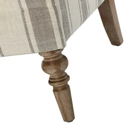 Kirklands Home Accent Chairs|Gray White Carved Slope Stripe Accent Chair