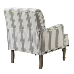 Kirklands Home Accent Chairs|Gray White Stripe Upholstered Accent Chair
