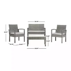 Kirklands Home Outdoor Sets|Wicker Frame 4-pc. Outdoor Living Set Gray