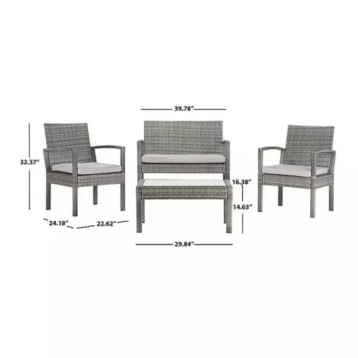 Kirklands Home Outdoor Sets|Wicker Frame 4-pc. Outdoor Living Set Gray