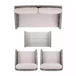 Kirklands Home Outdoor Sets|Wicker 4-pc. Deluxe Outdoor Living Set Gray