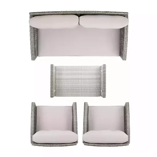 Kirklands Home Outdoor Sets|Wicker 4-pc. Deluxe Outdoor Living Set Gray
