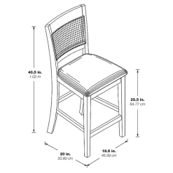 Kirklands Home Bar Stools & Counter Height Stools|Gray Wilbur Cane Back Counter Stools, Set of 2