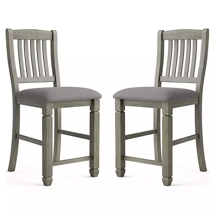 Kirklands Home Bar Stools & Counter Height Stools|Wire-Brushed Noreste Counter Stools, Set of 2 Gray