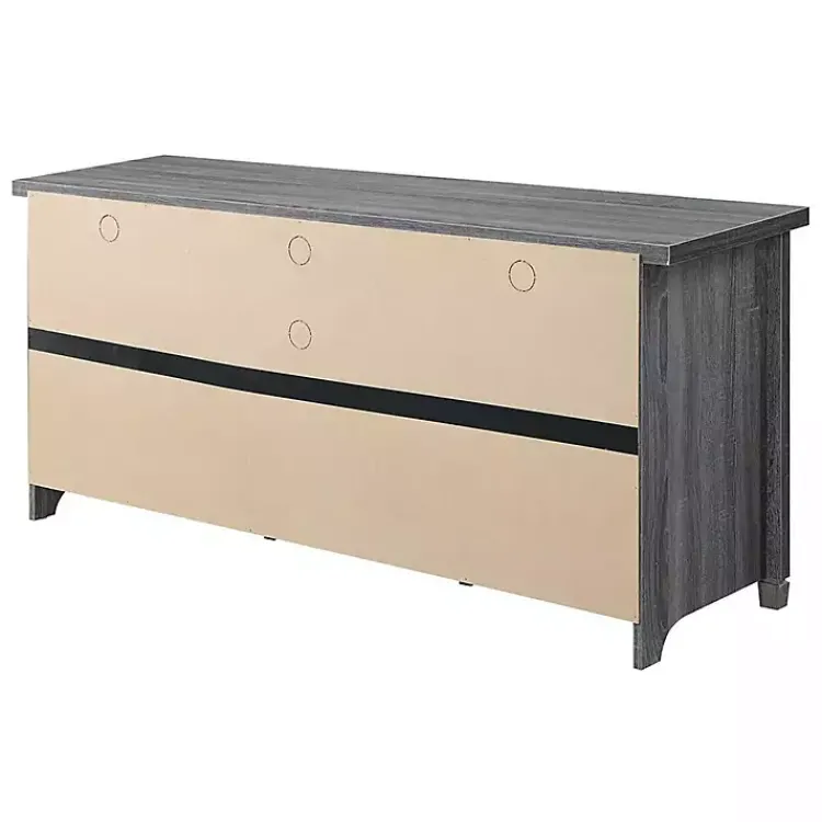 Kirklands Home Tv Stands & Media Consoles|Wood 2-Door Windowpane Media Cabinet Gray