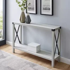 Kirklands Home Entryway Furniture|Wood Farmhouse Console Table Gray