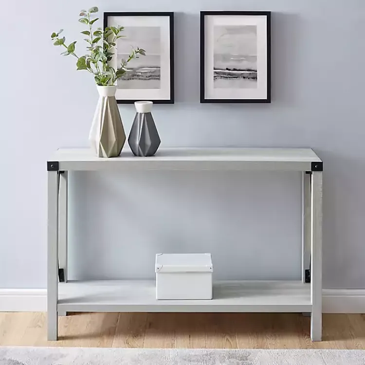 Kirklands Home Entryway Furniture|Wood Farmhouse Console Table Gray