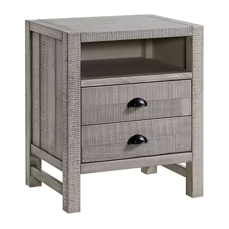 Kirklands Home Nightstands|Wood Open Shelf Nightstand Gray