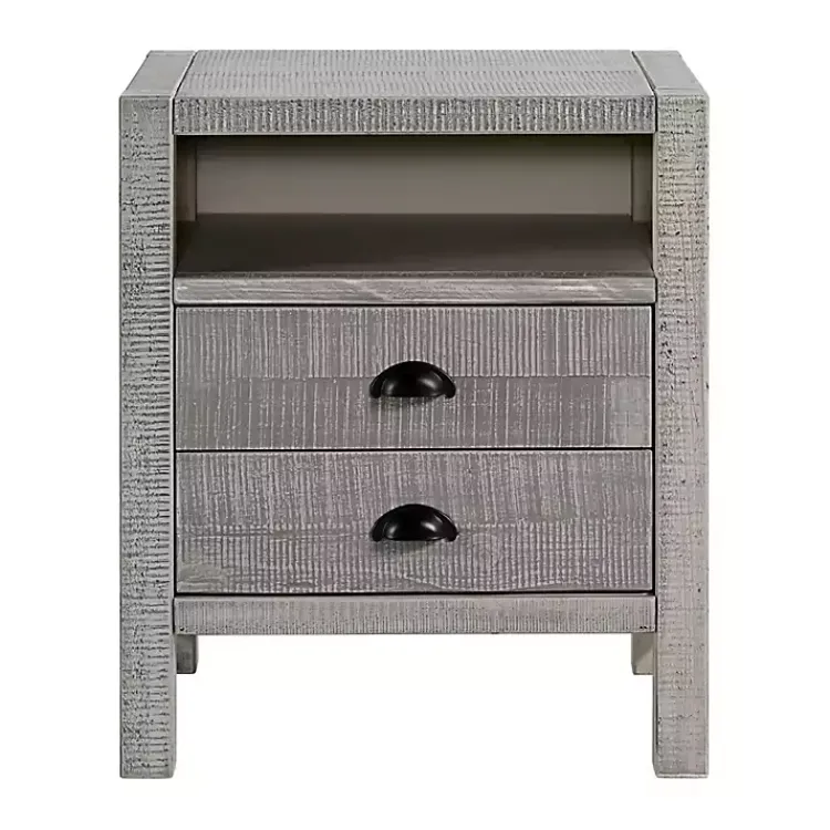 Kirklands Home Nightstands|Wood Open Shelf Nightstand Gray