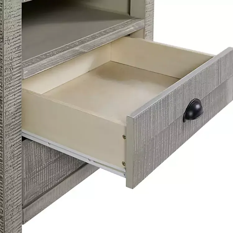 Kirklands Home Nightstands|Wood Open Shelf Nightstand Gray