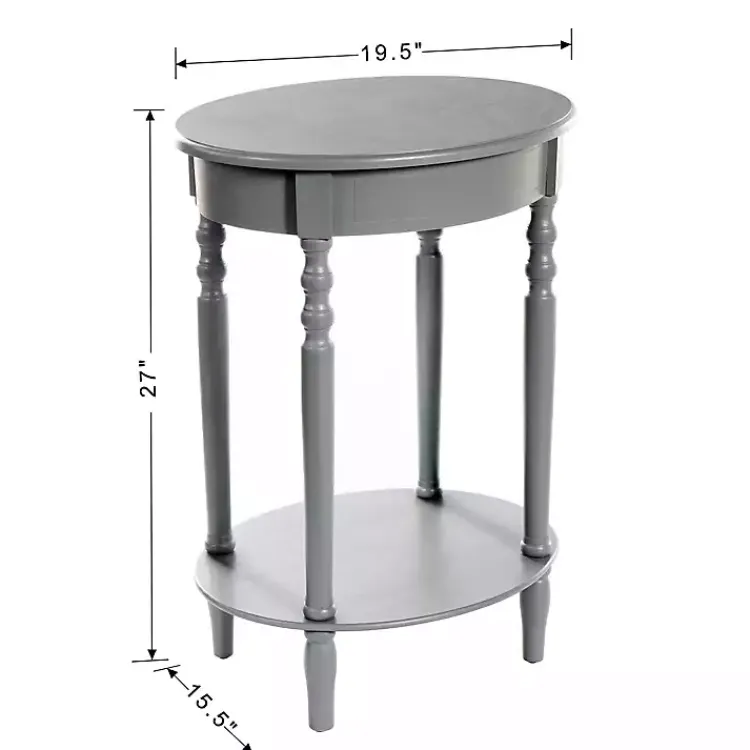 Kirklands Home Accent & End Tables|Wood Oval Emily Accent Table Gray