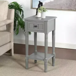 Kirklands Home Accent & End Tables|Wood Square Hampton Accent Table Gray