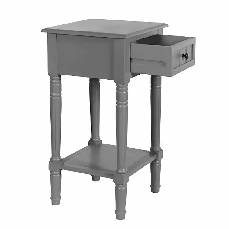 Kirklands Home Accent & End Tables|Wood Square Hampton Accent Table Gray
