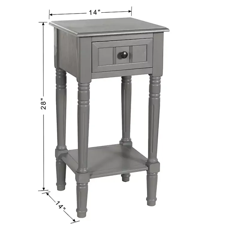 Kirklands Home Accent & End Tables|Wood Square Hampton Accent Table Gray