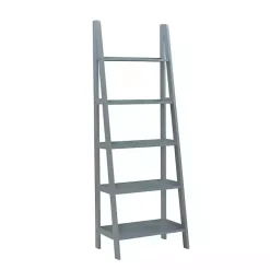 Kirklands Home Bookshelves|Wood 5-Tier Ladder Bookshelf Gray