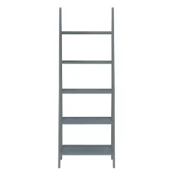 Kirklands Home Bookshelves|Wood 5-Tier Ladder Bookshelf Gray