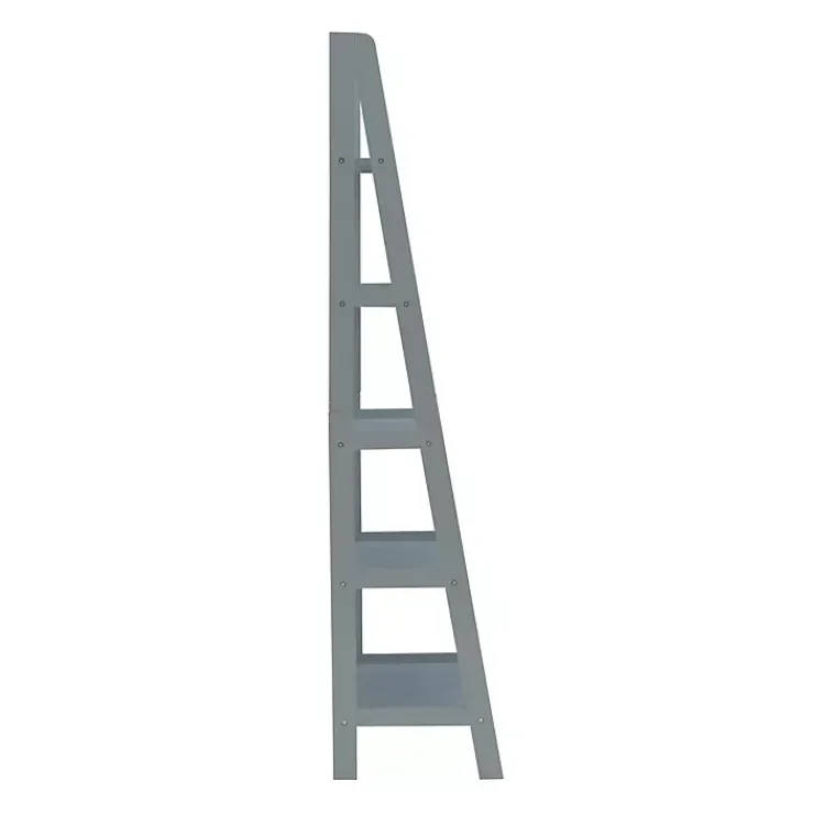 Kirklands Home Bookshelves|Wood 5-Tier Ladder Bookshelf Gray