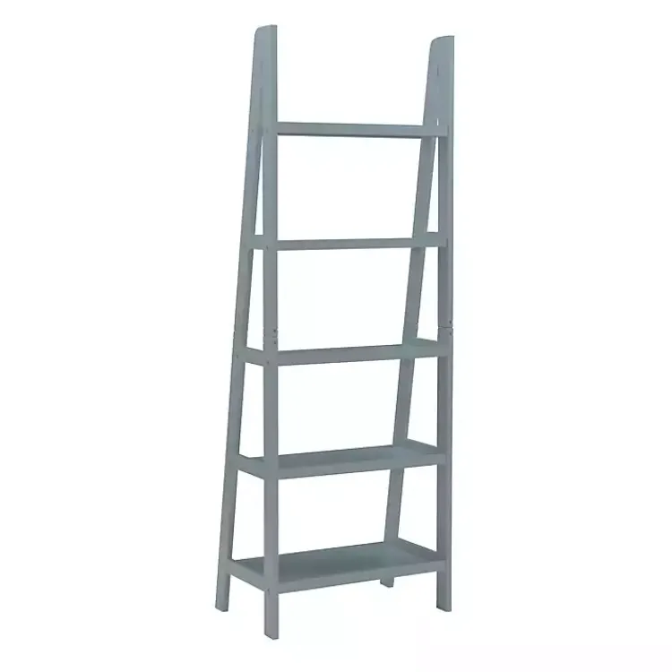 Kirklands Home Bookshelves|Wood 5-Tier Ladder Bookshelf Gray
