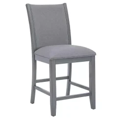 Kirklands Home Bar Stools & Counter Height Stools|Wood Upholstered Counter Stools, Set of 2 Gray