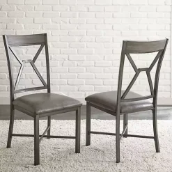 Kirklands Home Dining Sets|Gray Wood Upholstered 5-pc. Dining Set