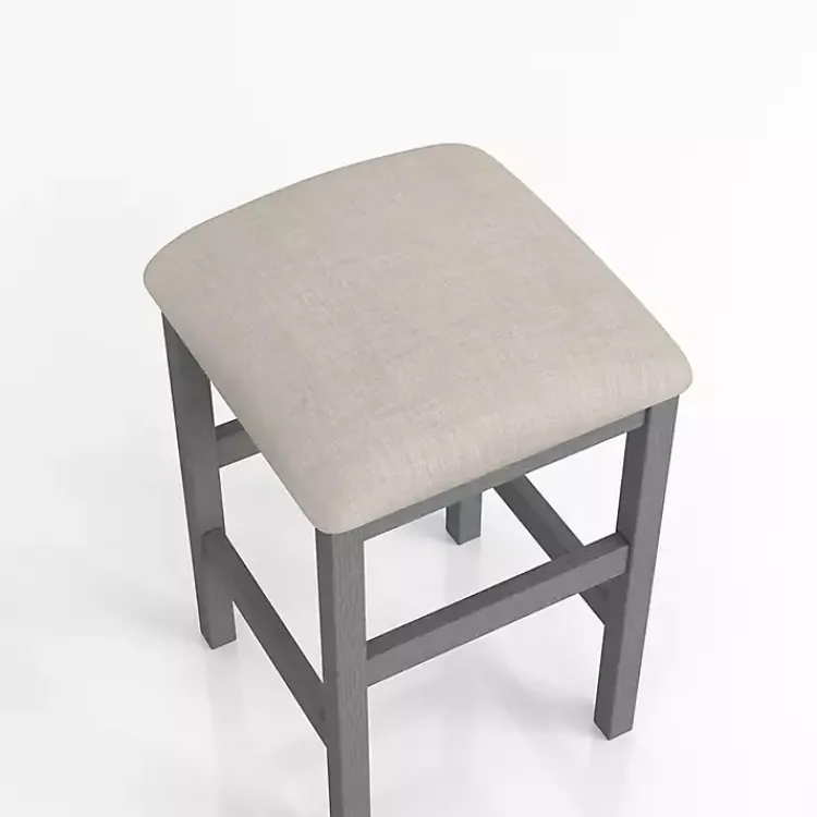Kirklands Home Bar Stools & Counter Height Stools|Wood Upholstered Seat 2-pc. Counter Stool Set Gray
