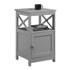 Kirklands Home Accent & End Tables|Wood X Sides Storage Accent Table Gray