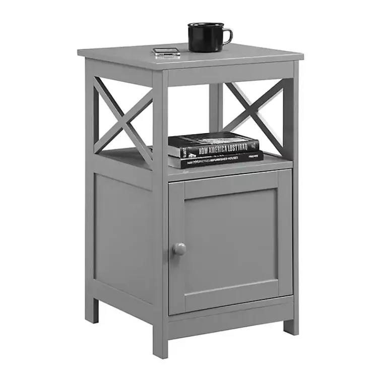 Kirklands Home Accent & End Tables|Wood X Sides Storage Accent Table Gray