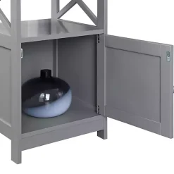 Kirklands Home Accent & End Tables|Wood X Sides Storage Accent Table Gray