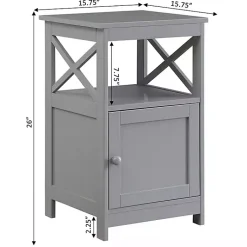 Kirklands Home Accent & End Tables|Wood X Sides Storage Accent Table Gray