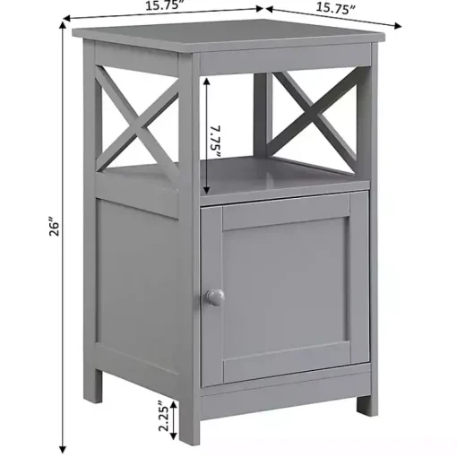Kirklands Home Accent & End Tables|Wood X Sides Storage Accent Table Gray