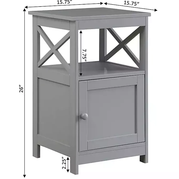 Kirklands Home Accent & End Tables|Wood X Sides Storage Accent Table Gray