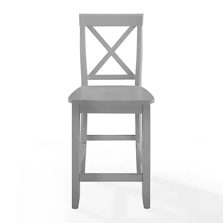 Kirklands Home Bar Stools & Counter Height Stools|Wood X-Back Counter Stools, Set of 2 Gray