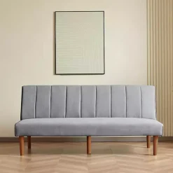Kirklands Home Sofas & Loveseats|Woven Channel Convertible Sofa Gray