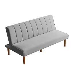 Kirklands Home Sofas & Loveseats|Woven Channel Convertible Sofa Gray
