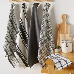 Kirklands Home Kitchen Accessories|Gray Woven Dish Towels, Set of 5