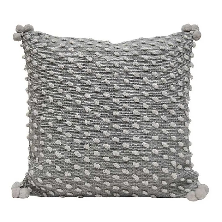 Kirklands Home Outdoor Cushions & Pillows|Woven Knots Outdoor Pillow Gray