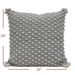 Kirklands Home Outdoor Cushions & Pillows|Woven Knots Outdoor Pillow Gray