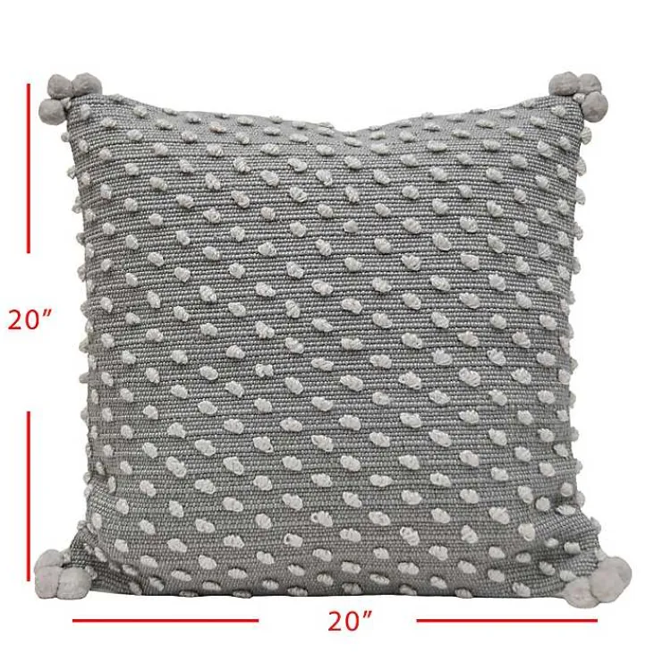 Kirklands Home Outdoor Cushions & Pillows|Woven Knots Outdoor Pillow Gray