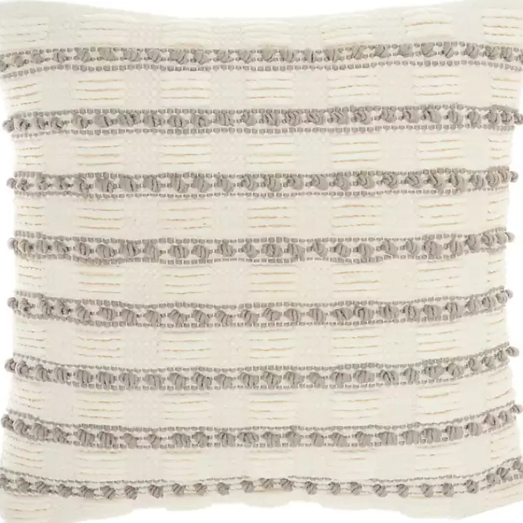 Discount Woven Knotted Stripes Throw Pillow Pillows