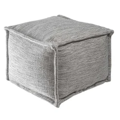 Kirklands Home Outdoor Cushions & Pillows|Woven Outdoor Pouf Gray