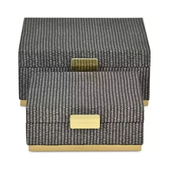 Sale Gray Woven Square Decorative Boxes, Set of 2 Baskets & Boxes