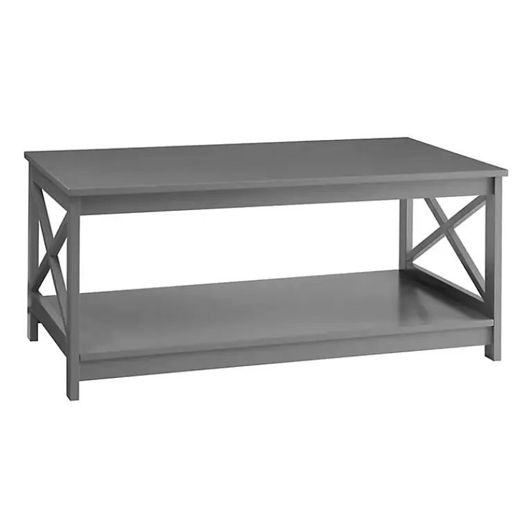Kirklands Home Coffee Tables|X-Frame Single Shelf Coffee Table Gray