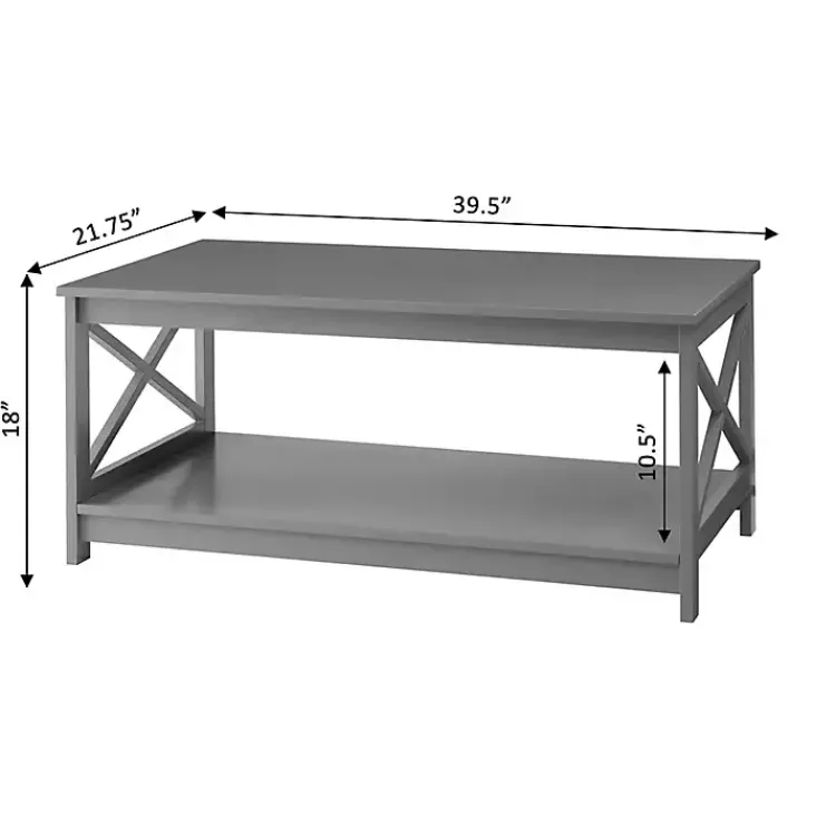 Kirklands Home Coffee Tables|X-Frame Single Shelf Coffee Table Gray
