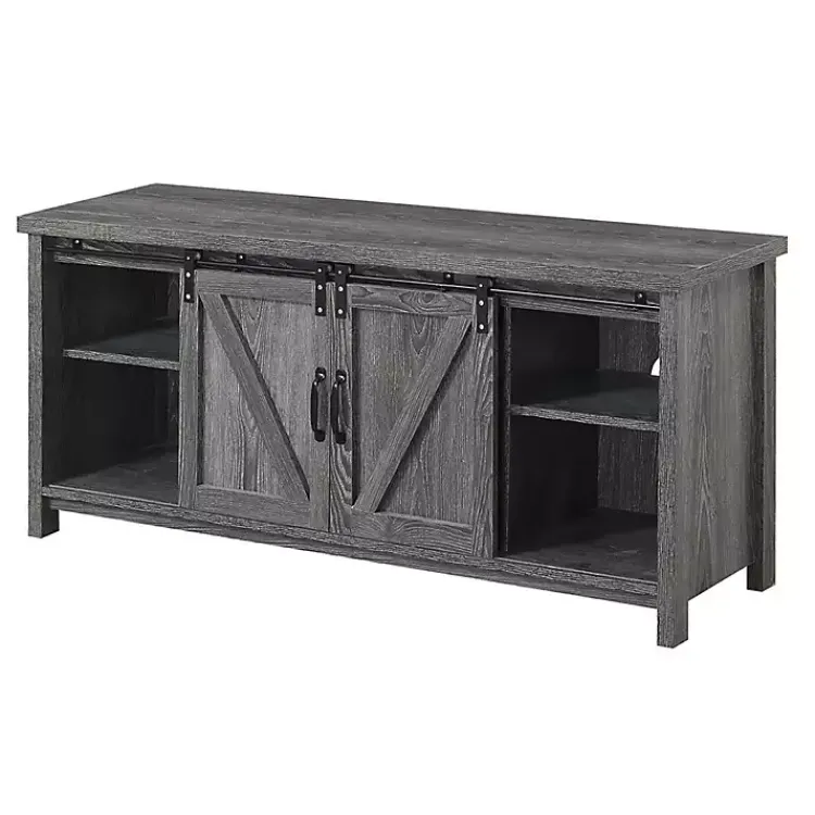 Kirklands Home Tv Stands & Media Consoles|wash Russ Barn Door Media Cabinet Gray