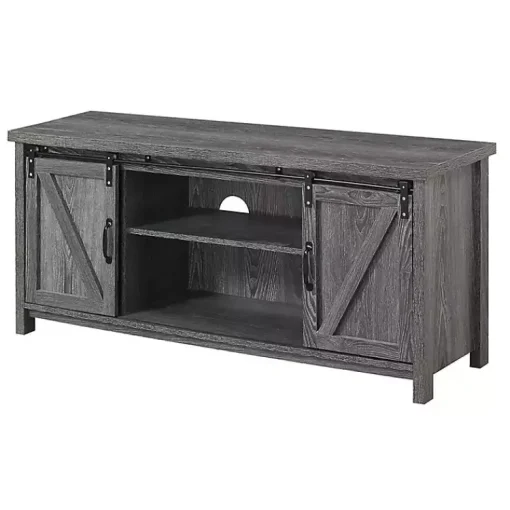 Kirklands Home Tv Stands & Media Consoles|wash Russ Barn Door Media Cabinet Gray