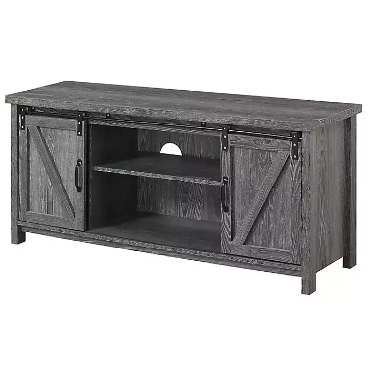 Kirklands Home Tv Stands & Media Consoles|wash Russ Barn Door Media Cabinet Gray
