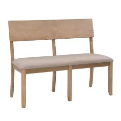 Kirklands Home Benches & Ottomans|wash Wood Upholstered Jorissen Bench Gray