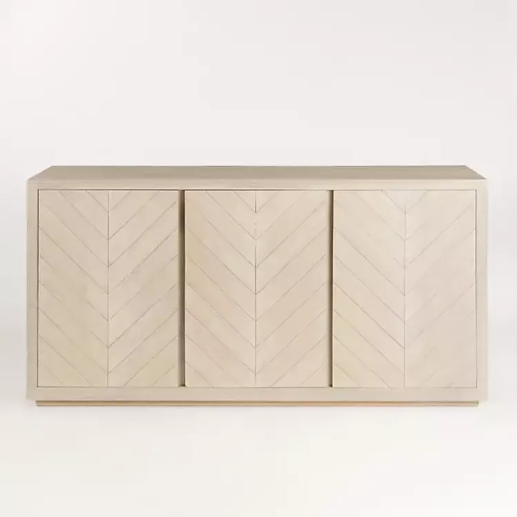Kirklands Home Cabinets & Sideboards|Graywashed Wood Herringbone Sideboard