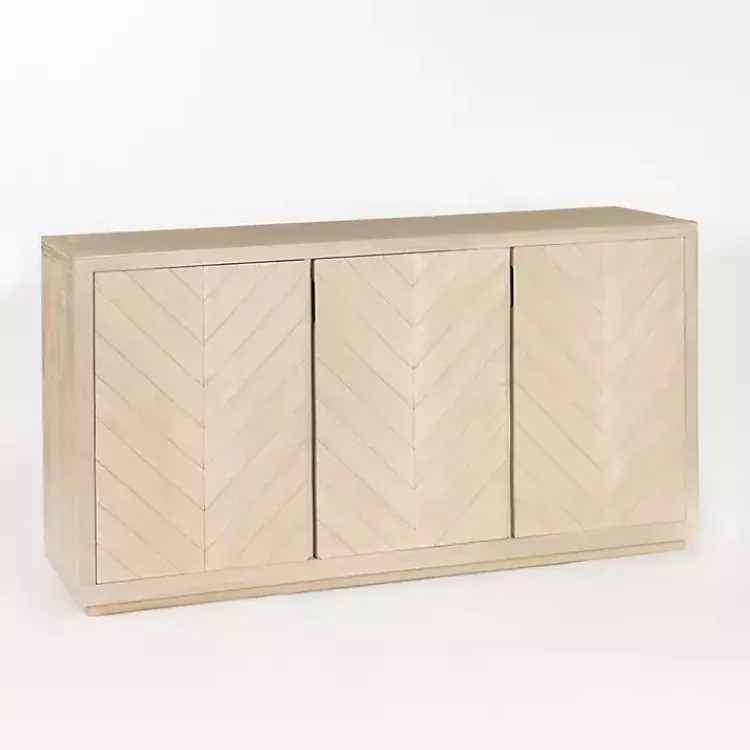 Kirklands Home Cabinets & Sideboards|Graywashed Wood Herringbone Sideboard